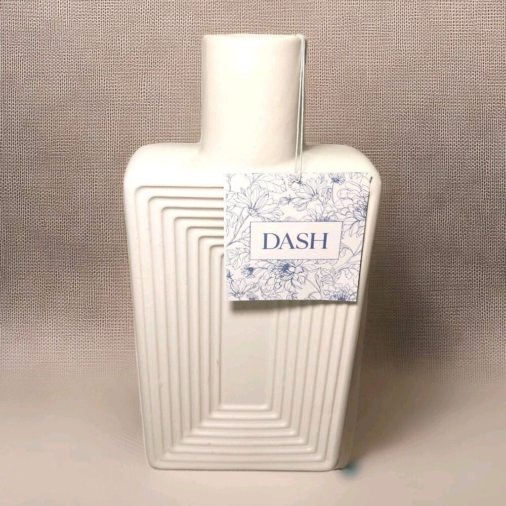 White Ceramic Vase Geometric Home Decor Minimalist Nordic Art Deco White Matte